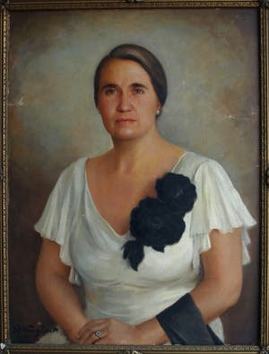 Rudolf Wenghart - Ingelijst olieverf op doek, op paneel (marouflé), “Portret” – 1938 – 100 x 80 kopen? Bied vanaf 1!