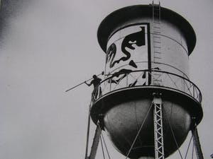 Buy Shepard Fairey - Icon Water Tower, 2015 ( Silver Edition)? Bid from 125!