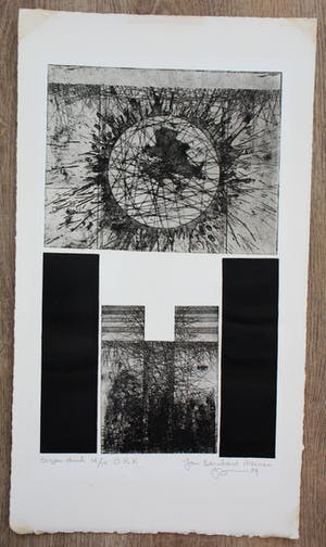 Jan Bernard Meinen - Ets - Abstracte compositie met geometrische vormen: O.K.K kopen? Bied vanaf 49!