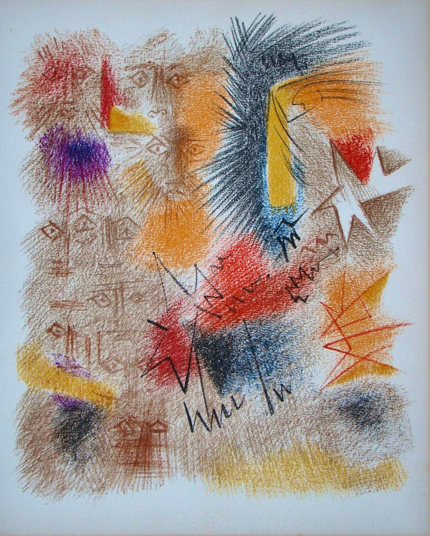 Andre Masson - Sterren en gezichten - 1972 - Originele litho kopen? Bied vanaf 120!