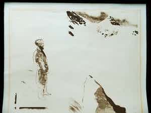 Peter Bes - litho man wijsheid in gedachten verkocht voor € 38!