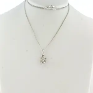 14k gouden collier met hanger met briljant geslepen diamant totaal circa 0.30ct kopen? Bied vanaf 310!