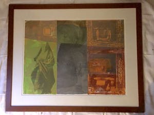 Mirjam Burer - Abstracte Compositie - Lithografie, Ingelijst (Groot) kopen? Bied vanaf 60!