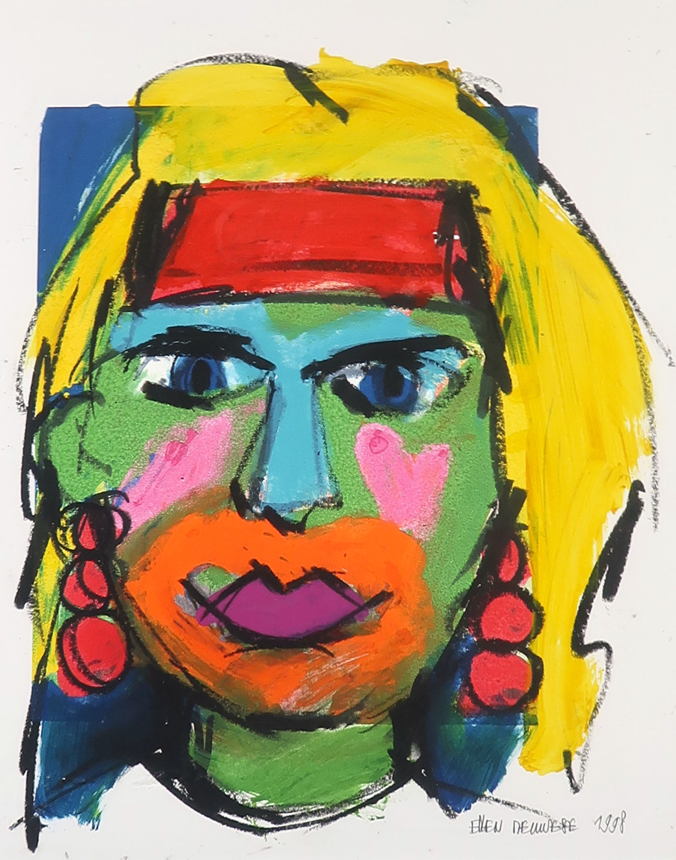 AcheterEllen Meuwese - Gemengde techniek op papier, Portret - Ingelijst? Enchérissez de 1!