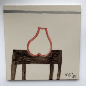 Klaas Gubbels - Naakt op tafel II (tegel) kopen? Bied vanaf 225!