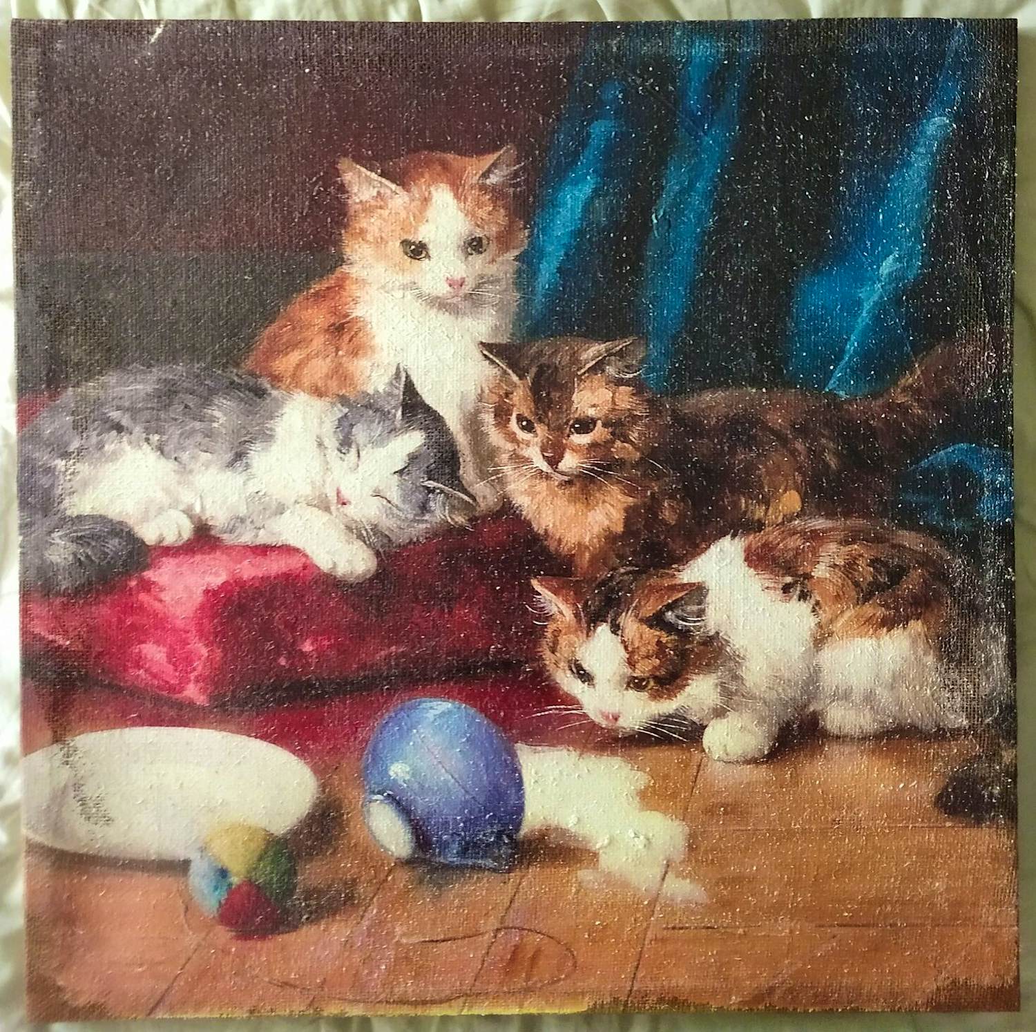 Niet of onleesbaar gesigneerd - Spelende katten kopen? Bied vanaf 10!