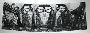 Jeanne van der Horst - Collage van foto's, Spoorbrug - Ingelijst (Groot) kopen? Bied vanaf 50!