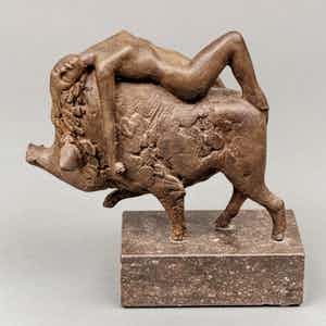 Evert den Hartog - brons: zwijn draagt naakte vrouw op rug verkocht voor € 895!