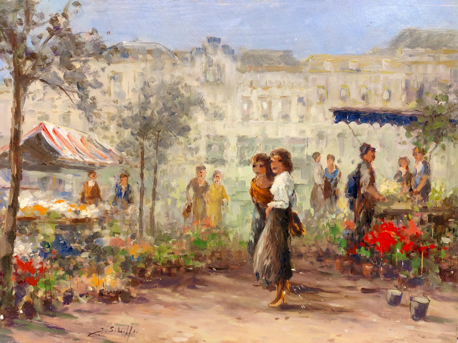 Jan Schaeffer - Bloemenmarkt Nice verkocht voor € 50!