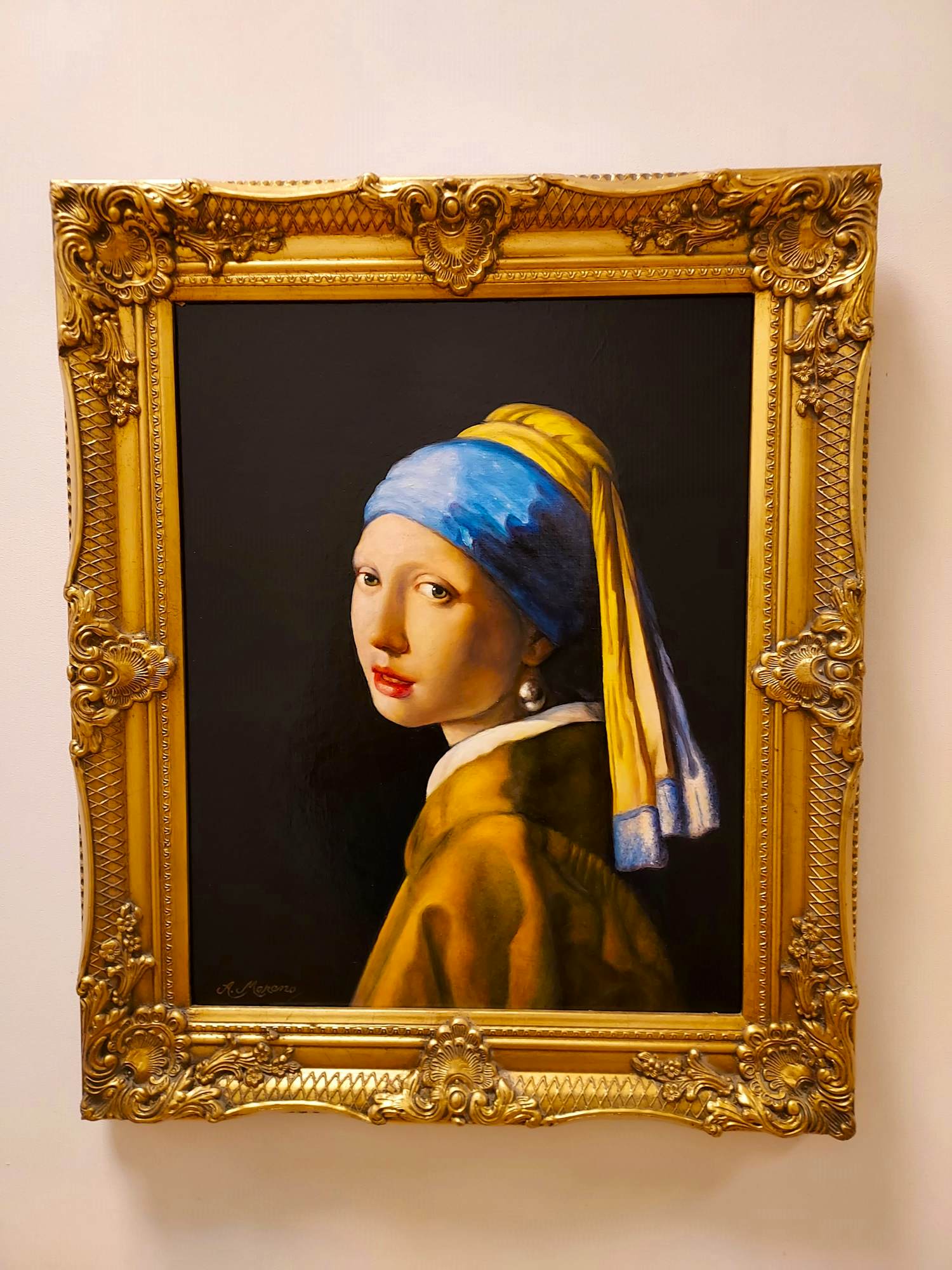 Alfonso Moreno - Meisje met de parel naar Johannes Vermeer verkocht voor € 375!