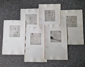 Theodoor Herbert van Putten - Leuke - in zeer kleine oplage gemaakte serie van 6 Etsen "Maanreis" kopen? Bied vanaf 35!