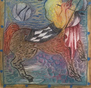 Osanne Nègre - "Sagittaire Idéal" (sterrenbeeld) | Litho - carborundum (ingelijst) kopen? Bied vanaf 49!