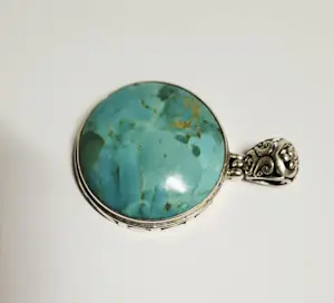 Zilveren ronde hanger is een met turkoois kopen? Bied vanaf 60!