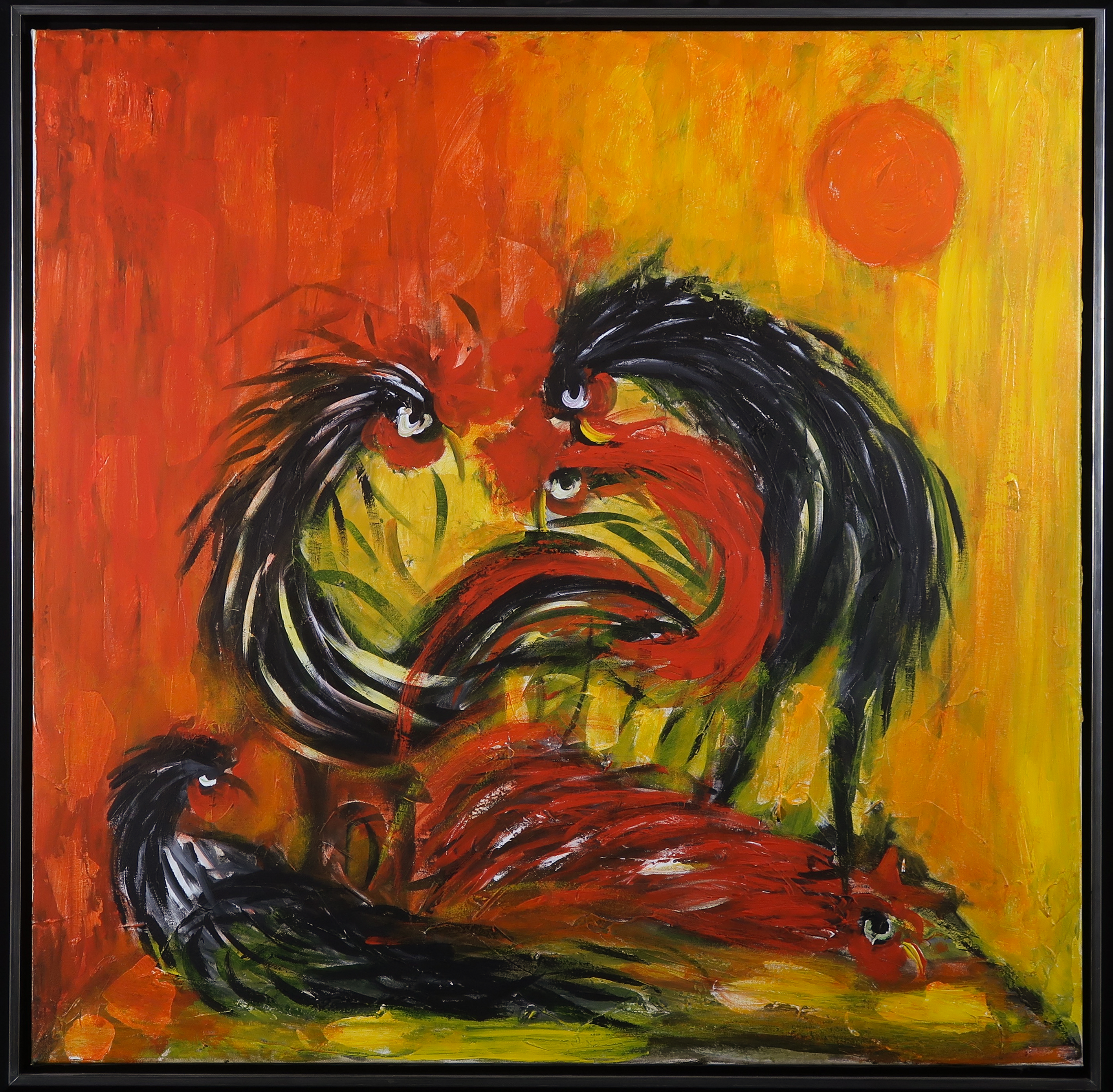 Jean Girigori - Acryl op doek, Erechio de Macho - Ingelijst verkocht voor € 80!