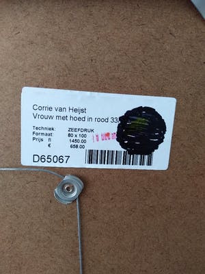 Corrie van Heyst - mysterieuze vrouw in rood-wit-blauw, groot werk kopen? Bied vanaf 1!