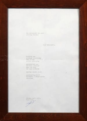 Boudewijn Buch - Gedicht, The Singer-Not the song (Rolling Stones) - Ingelijst kopen? Bied vanaf 150!