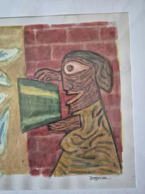 Jan van Wessum - Twee Figuren omgeven door vormen kopen? Bied vanaf 80!