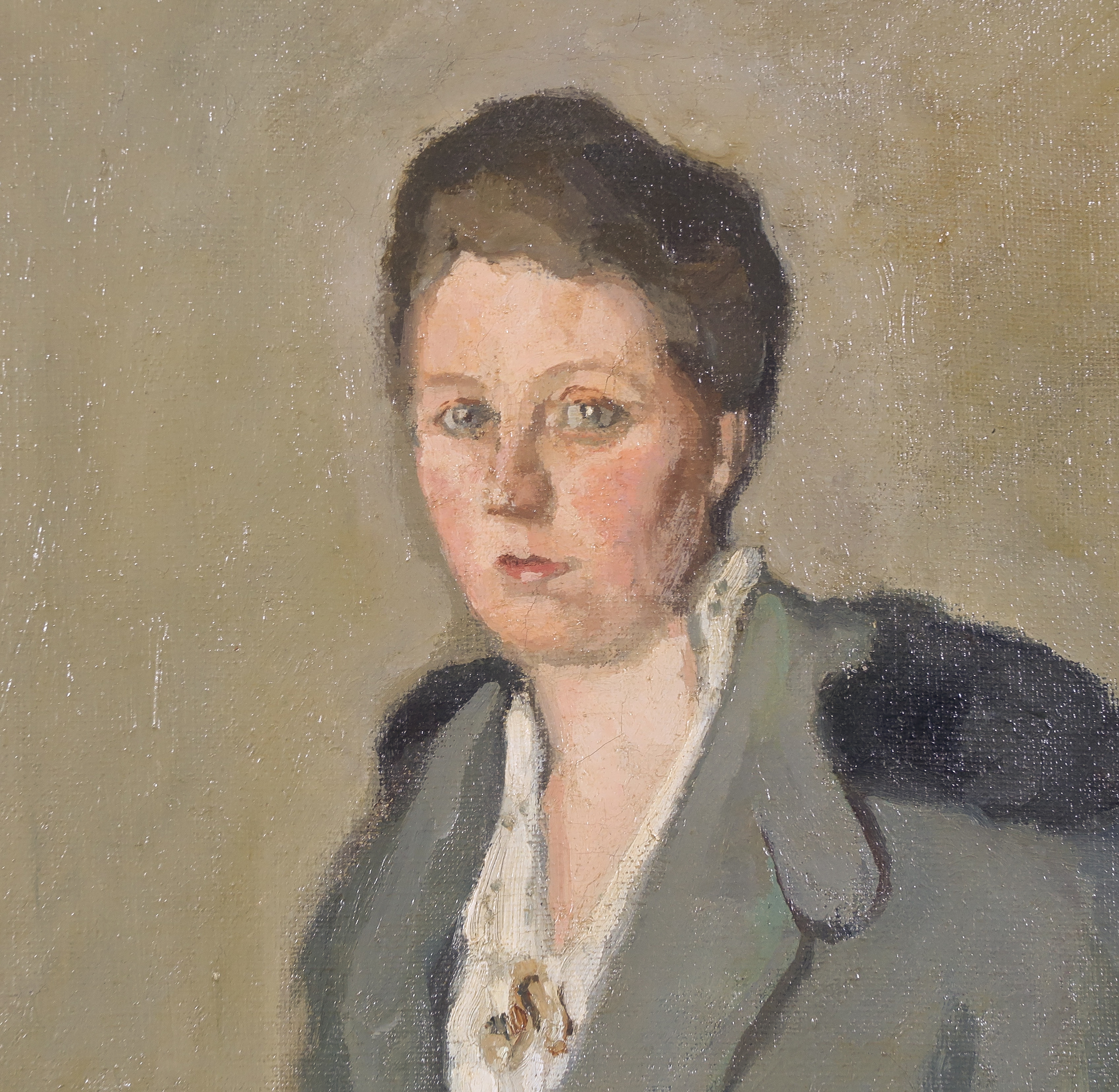 Antonie Wijnstroom - Olieverf op doek, Dame in mantel - Ingelijst kopen? Bied vanaf 50!