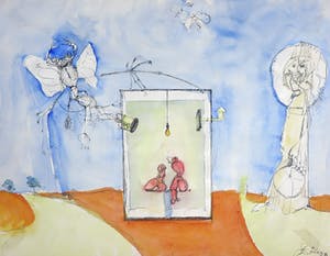 Franscz Witte - Gemengde techniek op papier, Zonder titel kopen? Bied vanaf 1!