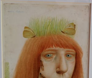 Anneke van Brussel - Zelfportret met vlinders en sprinkhanen kopen? Bied vanaf 400!