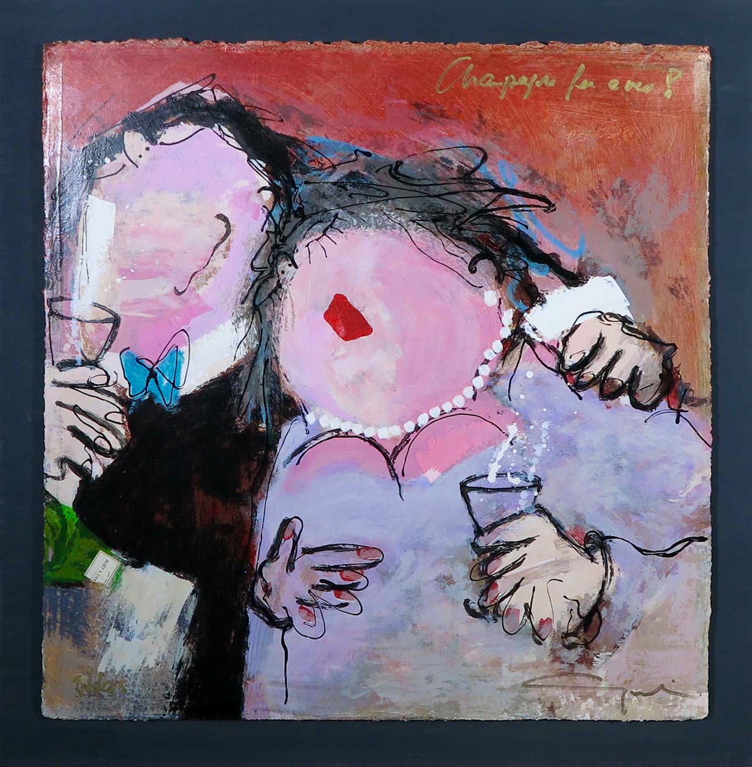 Gerdine Duijsens-Kroeze - Giclée met acryl, Champagne for ever! kopen? Bied vanaf 1!