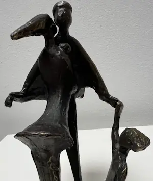 Corry Ammerlaan - Bronzen sculptuur | Vader, kind, moeder kopen? Bied vanaf 20!