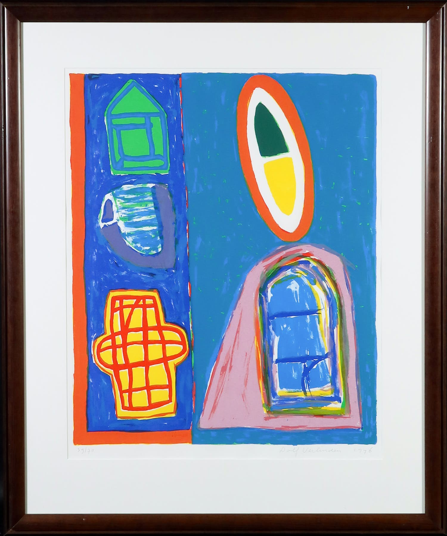 Dolf Verlinden - Zeefdruk, Zonder titel - Ingelijst kopen? Bied vanaf 1!