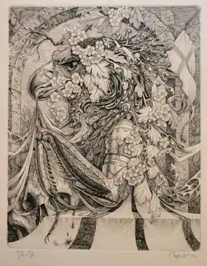 Bertil Schmull - LOT (2x)"Reïncarnatie" en kopergravure E.Reitsma-Valença verkocht voor € 140!
