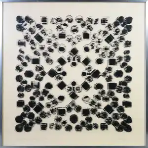 Willem Kloppers - Zeefdruk op plexiglas en papier, Nitela Nitiditas multiplicis 9 - Ingelijst verkocht voor € 1!