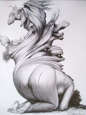 Peter Breedijk - Ingelijste potloodtekening verkocht voor € 150!