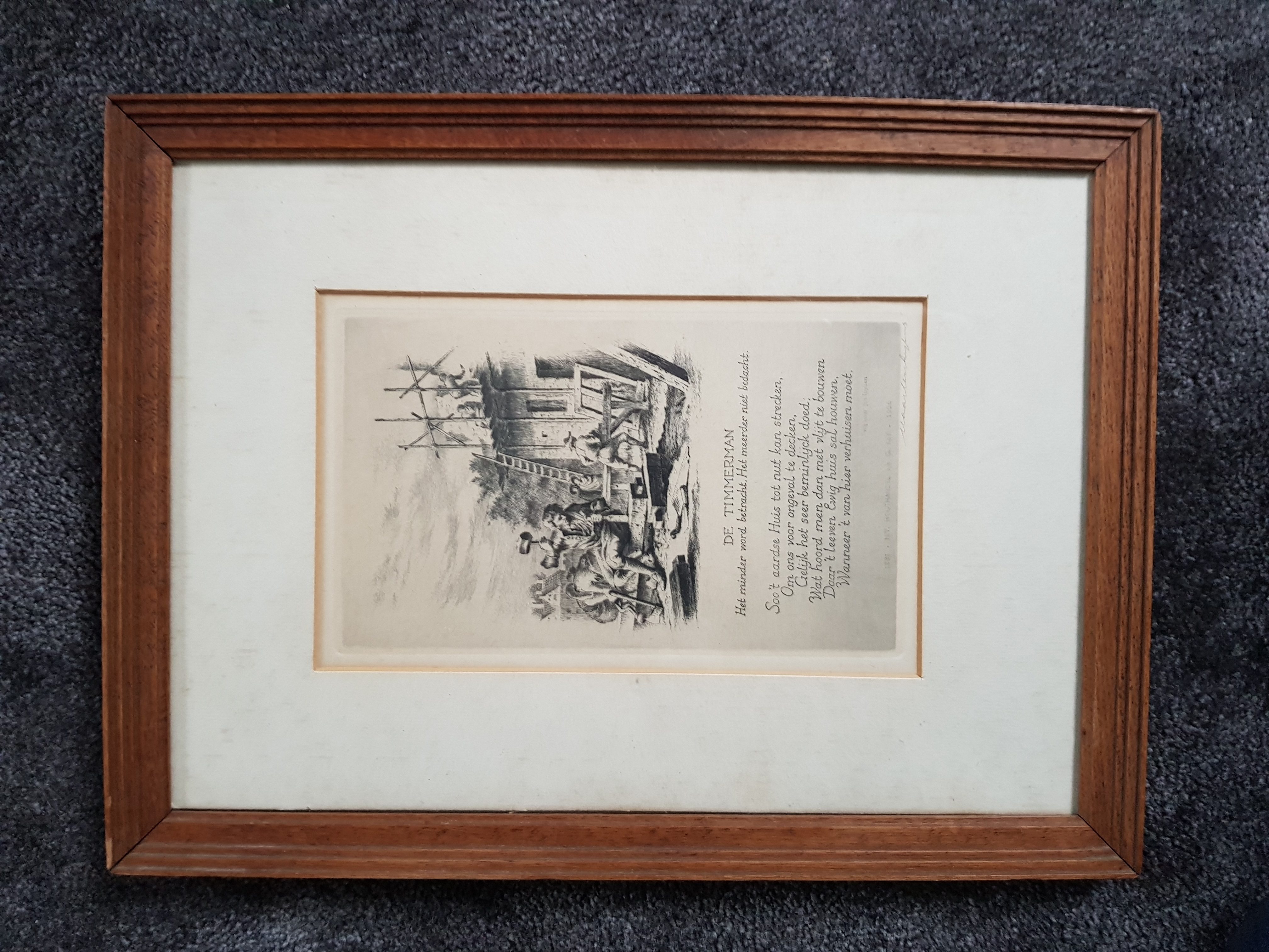 Maarten Langbroek - Gelegenheidsgrafiek - timmerlieden aan het werk kopen? Bied vanaf 20!