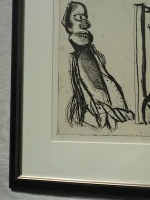 Lucebert - Ingelijste ets , Meisje Zes – 1967 – Oplage van slechts 30 ex. kopen? Bied vanaf 500!