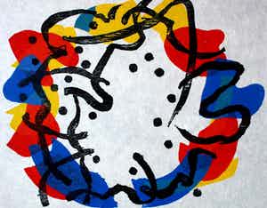 Jef Diederen - Lino/houtsnede: Omloop I- 1989 verkocht voor € 65!