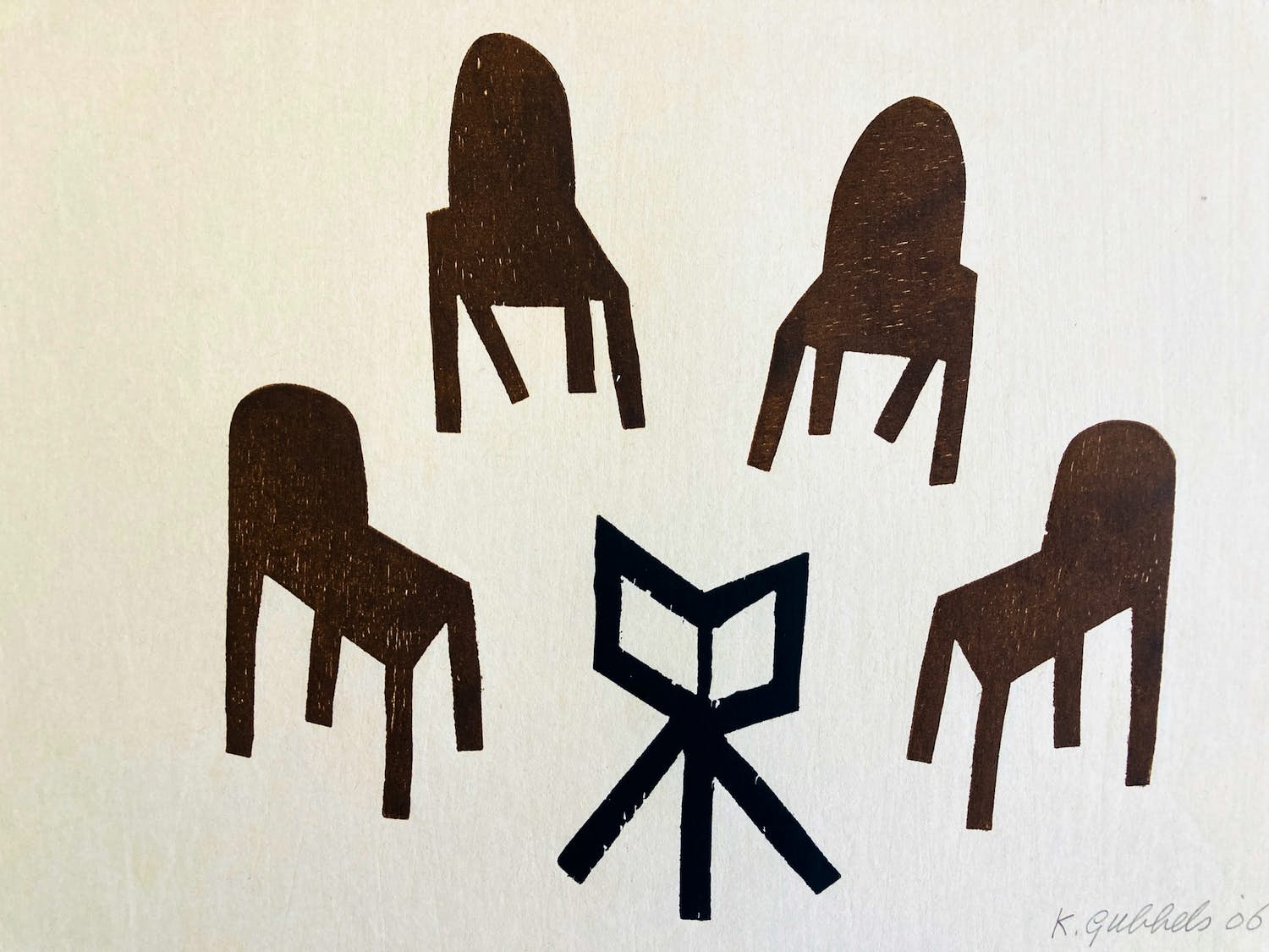 Klaas Gubbels - Blauwe ketel op tafel verkocht voor € 425!