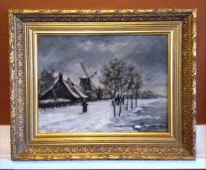 Niet of onleesbaar gesigneerd - Hollandse School (20e eeuw) - gesigneerd - Hollandse lucht boven winterlandschap kopen? Bied vanaf 1!