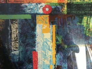 Jos Verwiel - Zeefdruk Nr. 74 - Blue Tombe - Ingelijst kopen? Bied vanaf 110!