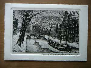 Cornelis Brandenburg - Reguliersgracht besneeuwd verkocht voor € 60!