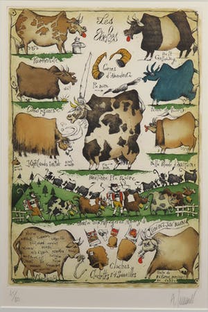 Albert Lemant - Kleurenets, Les vaches - Ingelijst kopen? Bied vanaf 50!