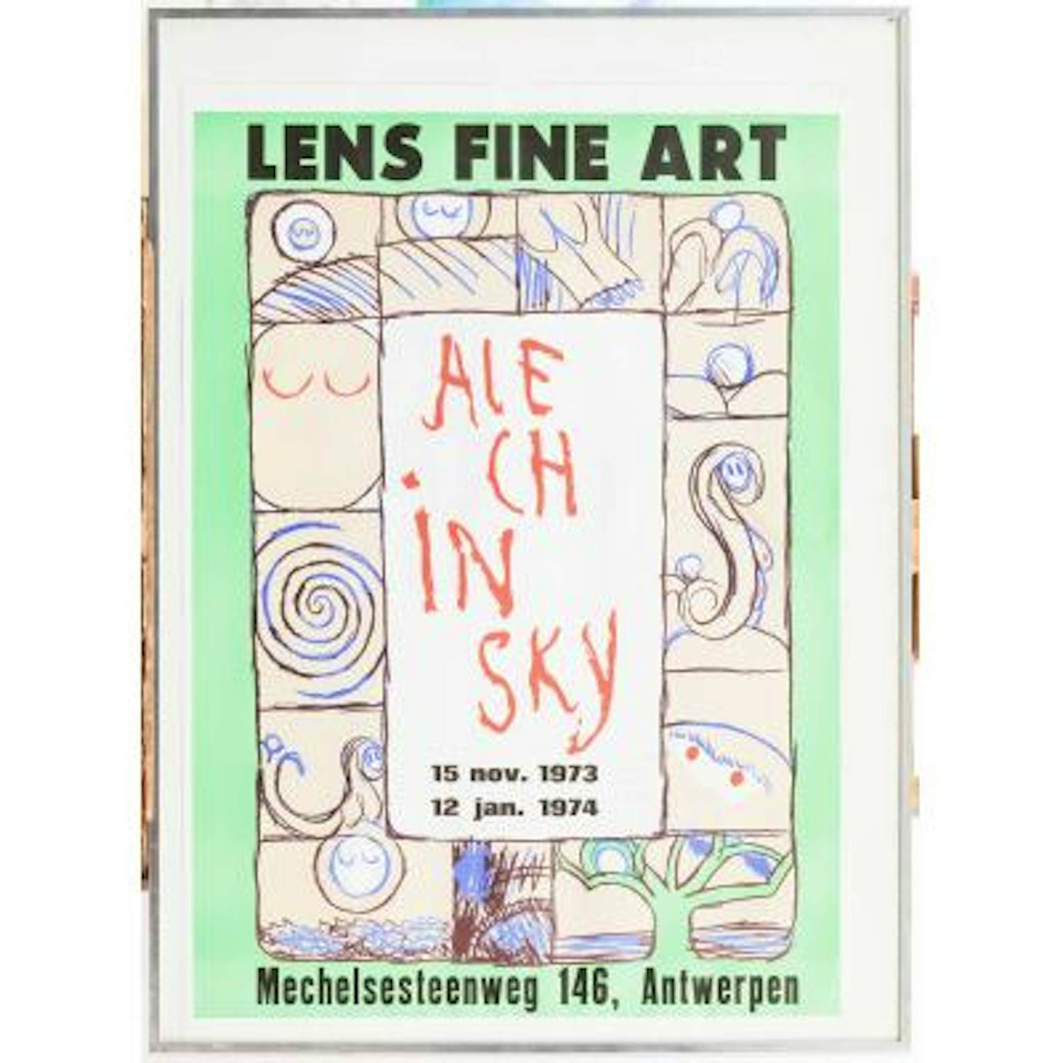 Pierre Alechinsky - Tentoonstellingsaffiche Lens Fine (Van Riet / Alechinsky) kaufen? Bieten Sie von 195!