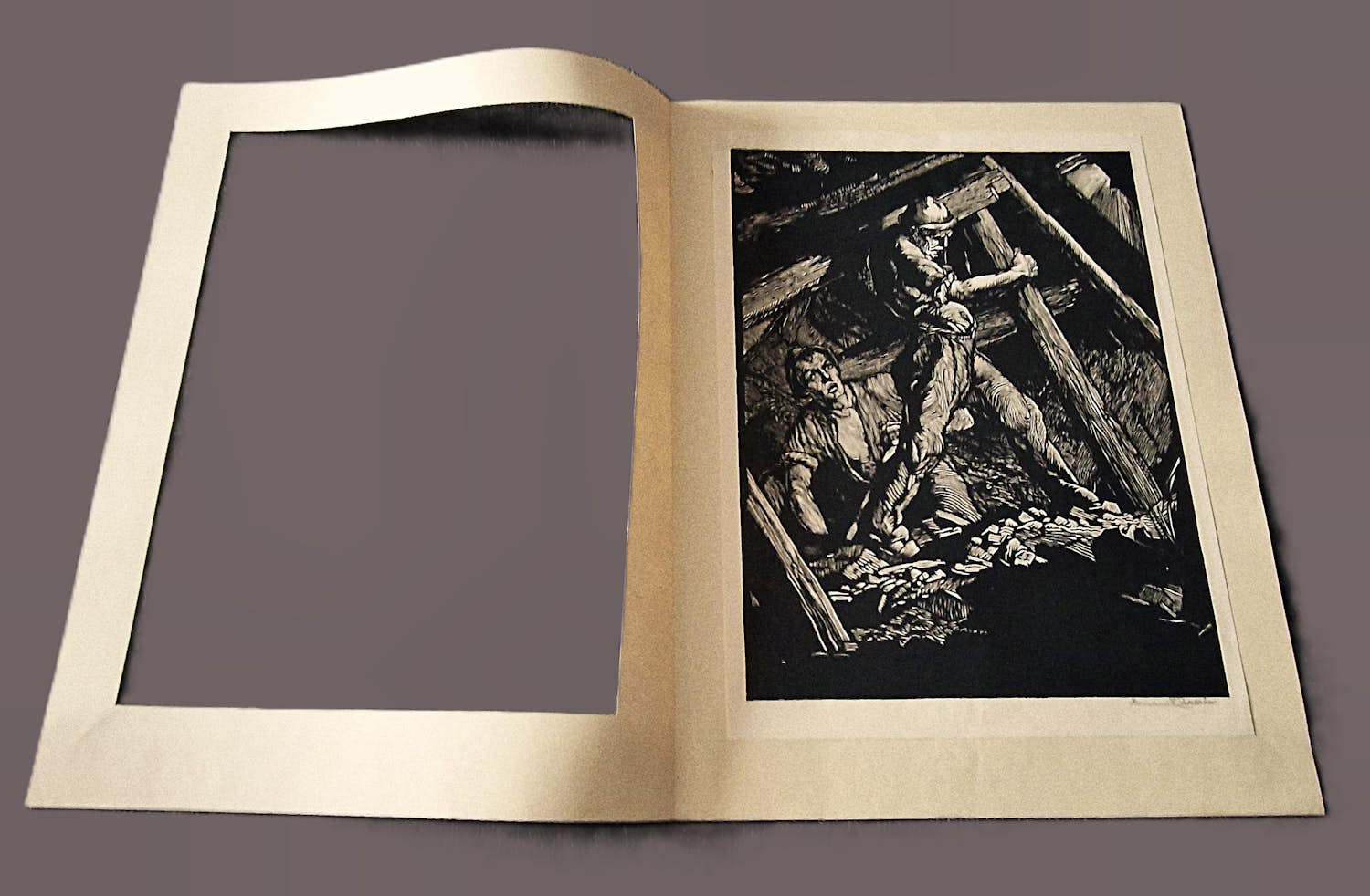 Hermann Kätelhön - original - 1925 - Große monochr. Lithographie "Berg-arbeiter" bleistift sign. kopen? Bied vanaf 73!