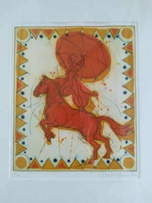 Ronald Tolman - (1948, Amsterdam), bruisende voorstelling in vrolijke kleuren kopen? Bied vanaf 125!