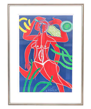 Corneille - Olympic Centennial- grote zeefdruk - 1992 - ingelijst kopen? Bied vanaf 495!