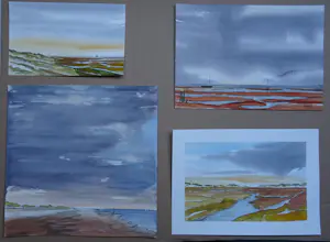 Franklin Meijer - Terschelling - 4 x aquarel studies kaufen? Bieten Sie von 20!