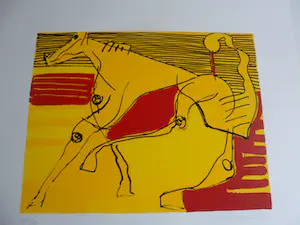 Peter Diem - Zeefdruk, Paarden kopen? Bied vanaf 35!