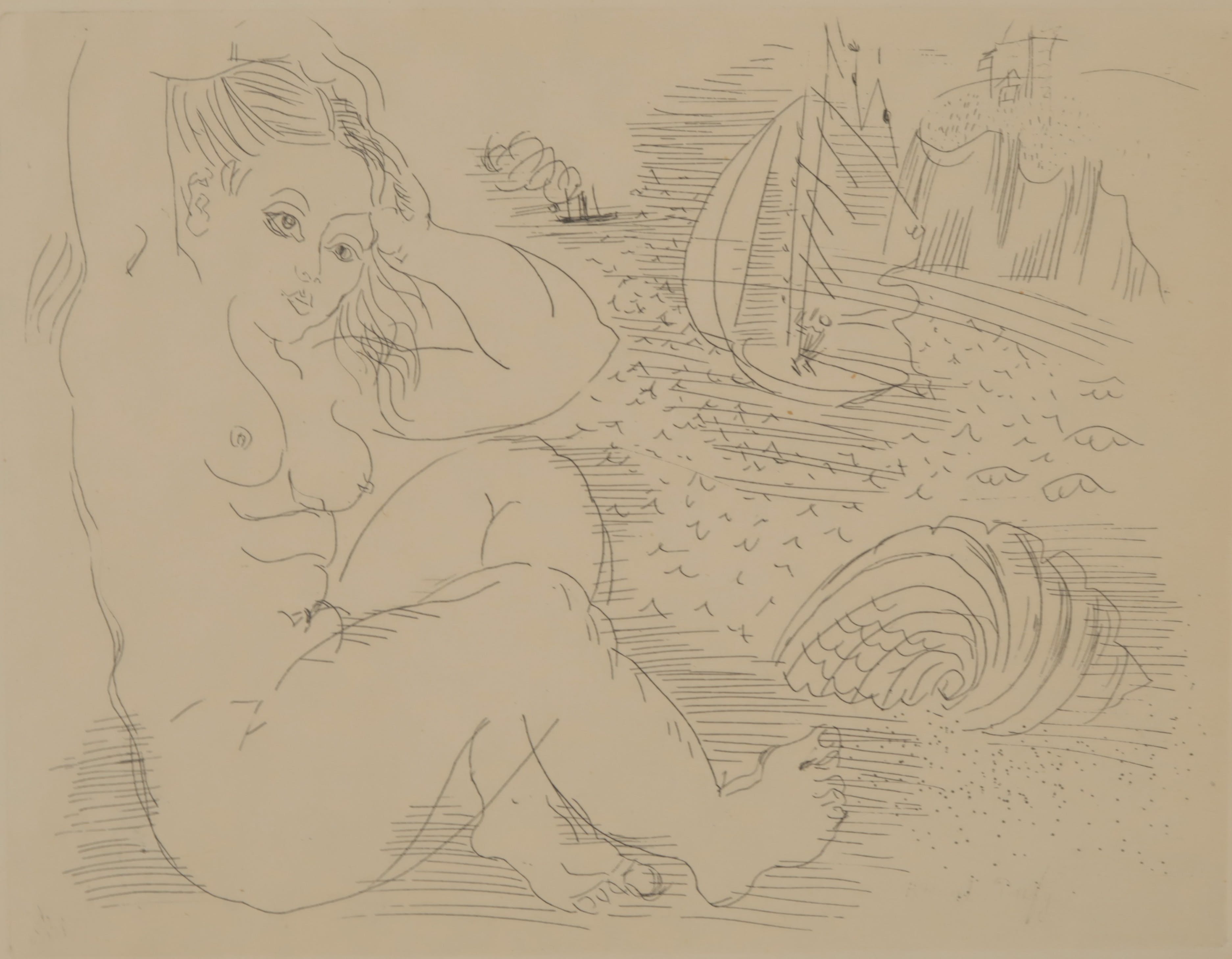 Raoul Dufy - Originele ets, Composition verkocht voor € 190!