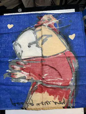 Herman Brood - 6 kop en schotels + 1 zakdoek met afbeeldingen van Herman kopen? Bied vanaf 50!