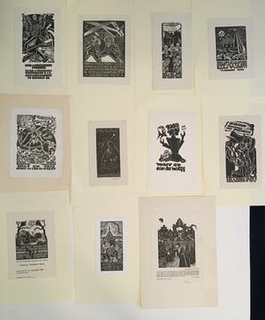 Cor de Wolff - 44 Wens- en verhuiskaarten - Houtblok prints kopen? Bied vanaf 40!