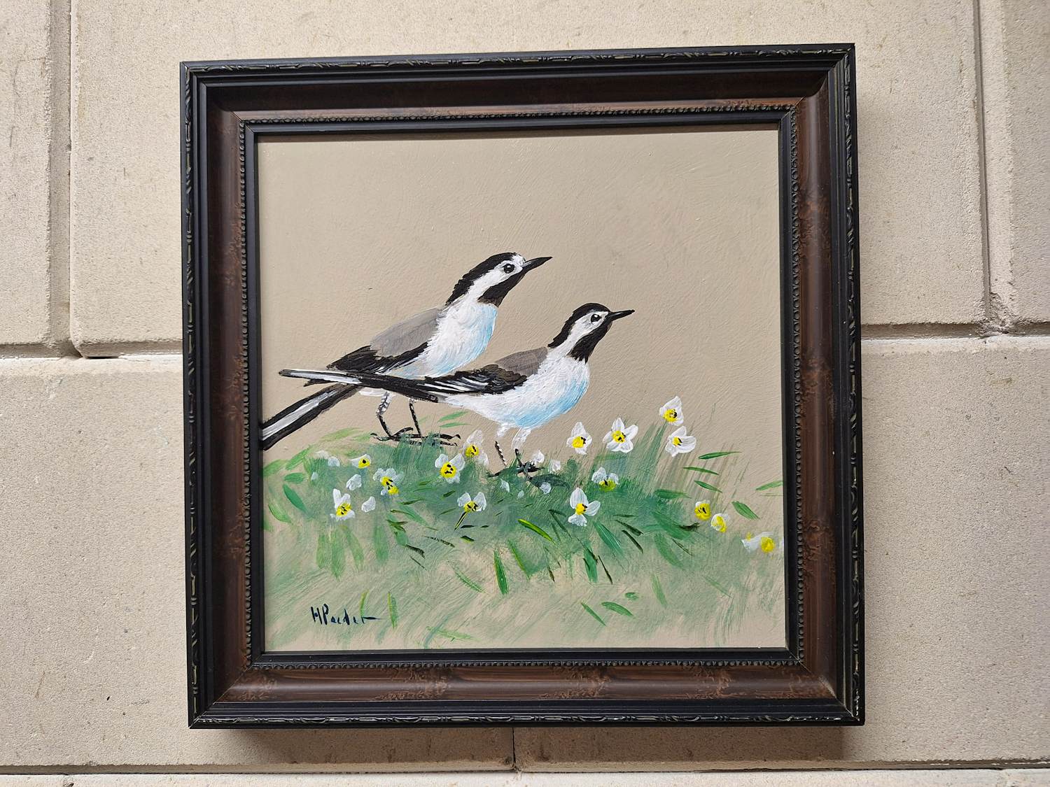 Henk Poeder - Twee Witte Kwikstaart Vogeltjes kopen? Bied vanaf 65!