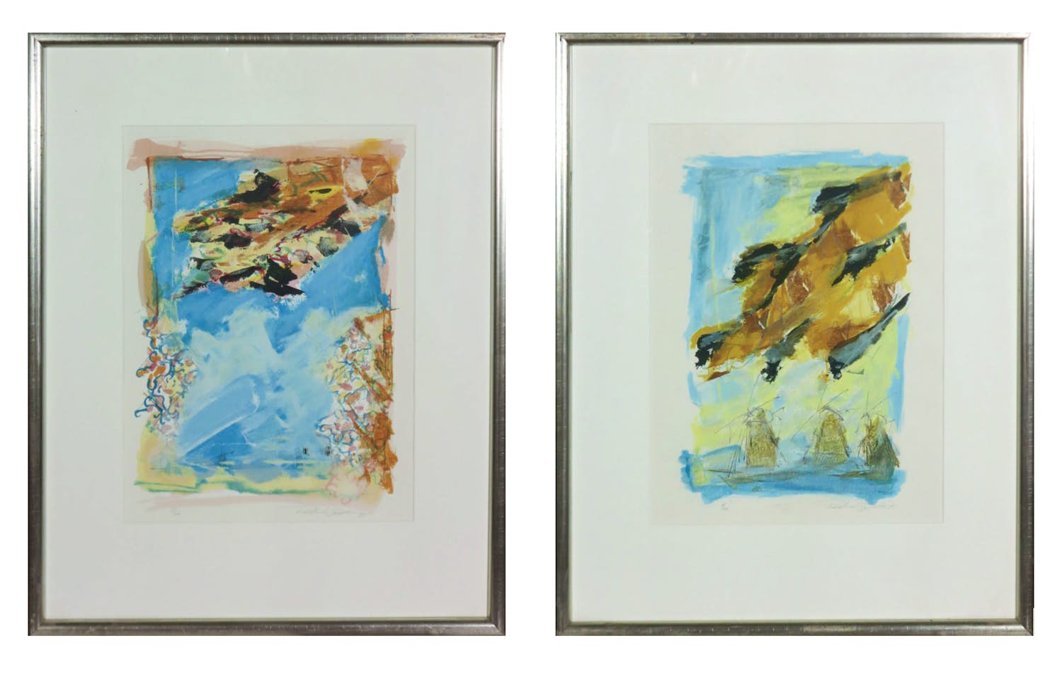 Richard Smeets - Set van 2 mooie zeefdrukken, Denkend aan Holland - Ingelijst kopen? Bied vanaf 50!