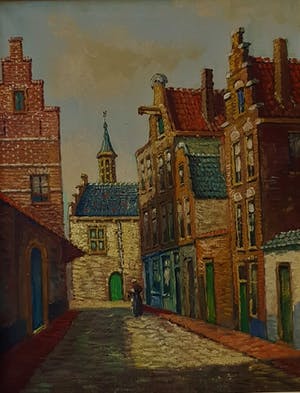 Niet of onleesbaar gesigneerd - Stadegezicht kopen? Bied vanaf 1!